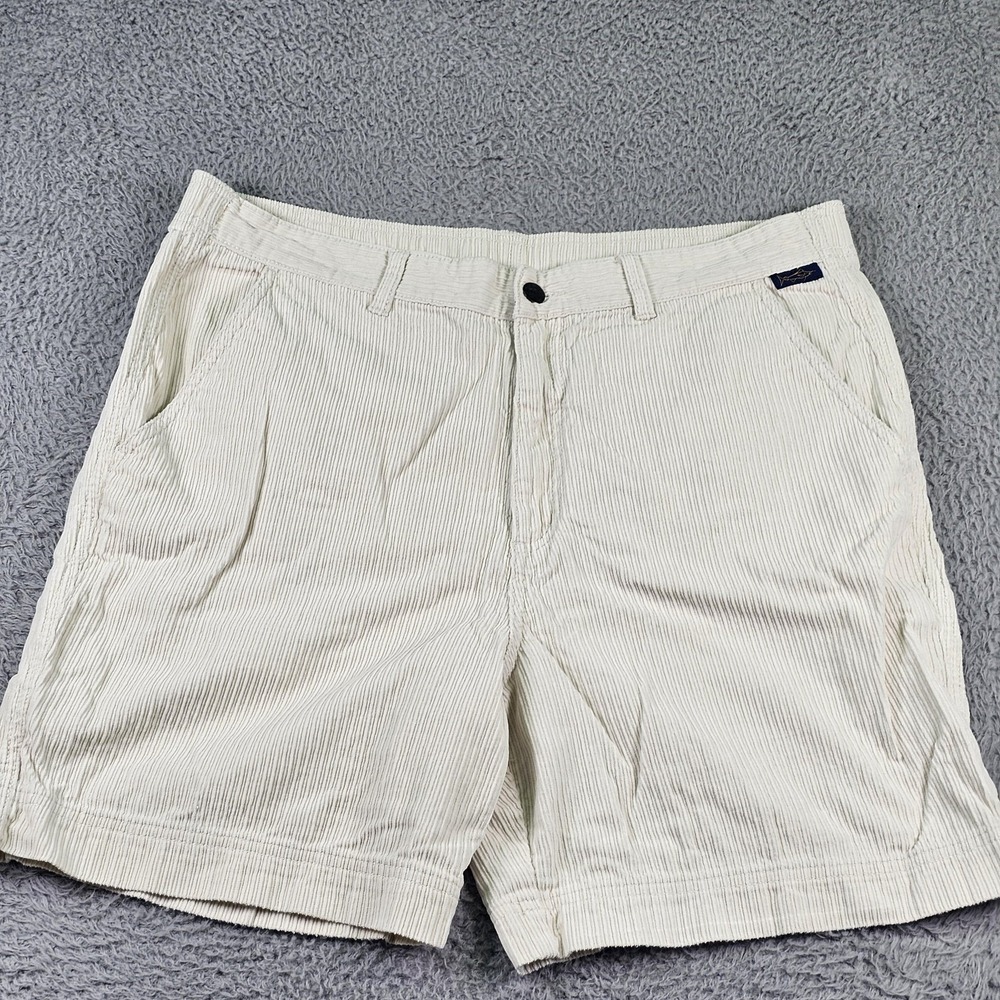 Kahala Shorts Mens 36 White Corduroy Cotton Chino 8 Inseam Casual